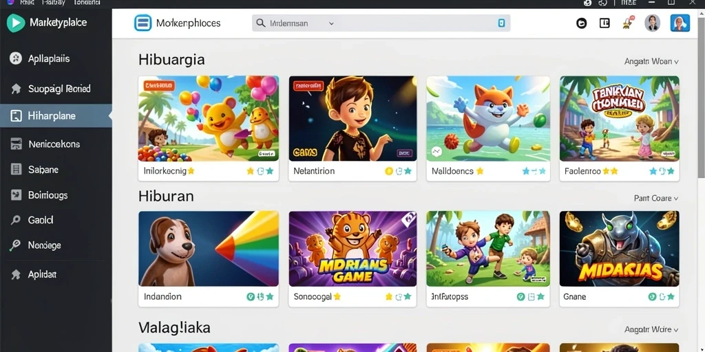 Screenshot menampilkan tampilan level pertama dengan grafik cerah.